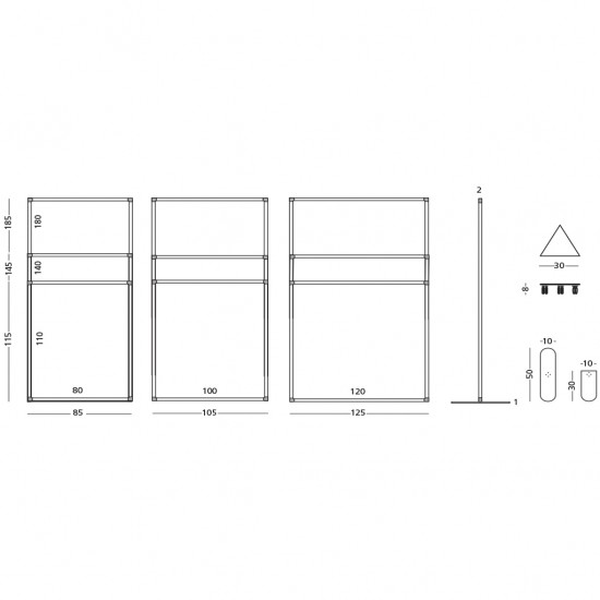 Perete Despartitor Cu Tabla Alba Magnetica 180 X 120 Cm, Smit