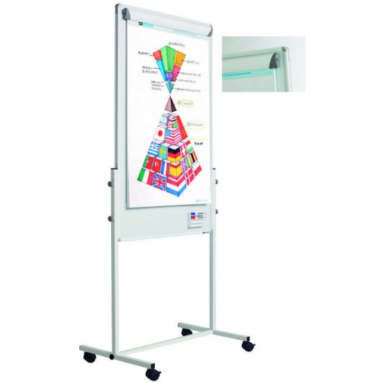 Flipchart Magnetic, 120 X 75 Cm, Cu Rotile, Smit Combi