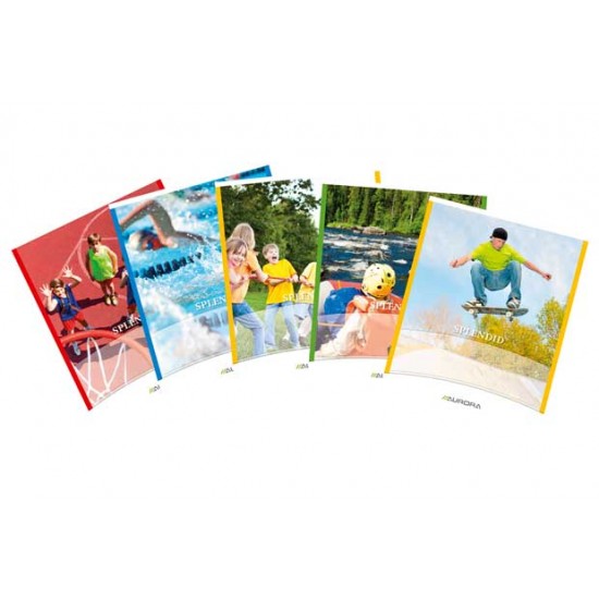 Caiet A5, 48 File - 80g/mp, Liniat Stanga, Coperta Imagini Sport, Aurora Splendid - Matematica