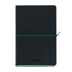 Caiet A5, 192 File-hartie Cream Fsc80 G/mp, Coperta Soft-touch Negru-verde,aurora Tesoro - Dictando