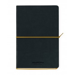 Caiet A5, 192 File-hartie Cream Fsc80 G/mp, Coperta Soft-touch Negru-galben,aurora Tesoro - Dictando