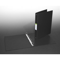 Caiet Mecanic 4 Inele - D25mm, Coperti Carton Plastifiat Pvc, A4, Aurora - Negru