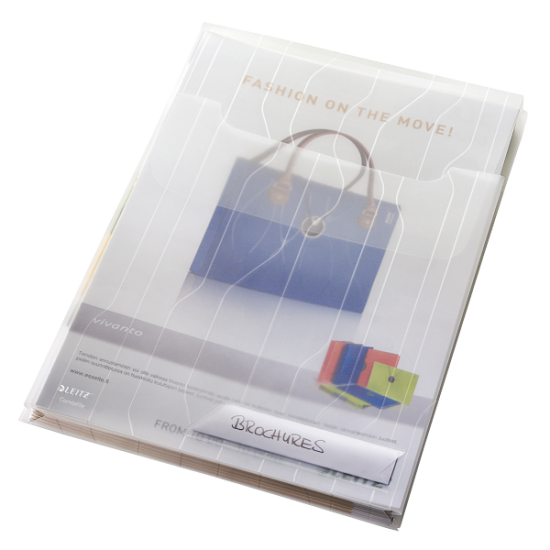 Mapa Leitz Combifile Jumbo, Cu Eticheta, Pp, A4, 200 Mic, 150 Coli, Pre-perforata, 3 Buc/set, Transp