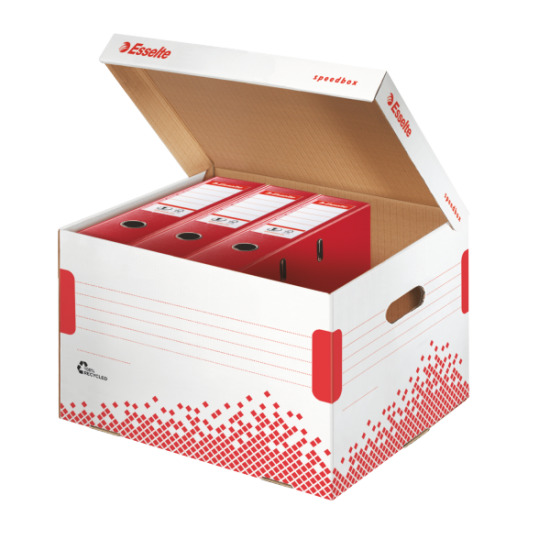 Container Arhivare Si Transport Esselte Speedbox, Pentru Bibliorafturi, Carton, Alb