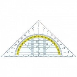 Echer 16 Cm, Cu Raportor 180 Grade, Plastic Transparent, Alco Echer 16 Cm, Cu Raportor 180 Grade, Plastic Transparent, Alco