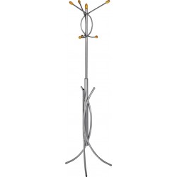 Cuier Metalic Argintiu Alco, 174/50cm, 6 Agatarori Metalice Cu Accesorii Din Lemn