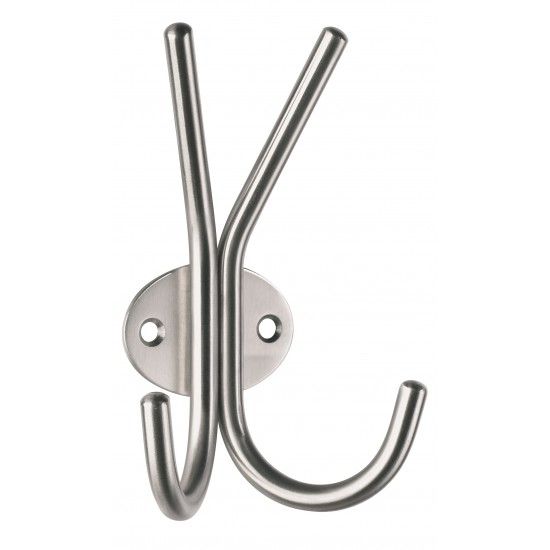 Cuier Metalic De Perete Alco, Cu 2 Agatatori Metalice - Argintiu