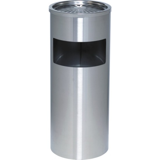 Cos Metalic Cu Scrumiera, 30 Litri, Alco - Argintiu