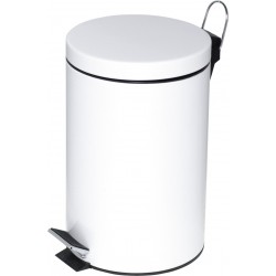 Cos Metalic Cu Pedala Si Capac, Forma Rotunda, 12 Litri, Alco - Alb Cos Metalic Cu Pedala Si Capac, Forma Rotunda, 12 Litri, Alco - Alb
