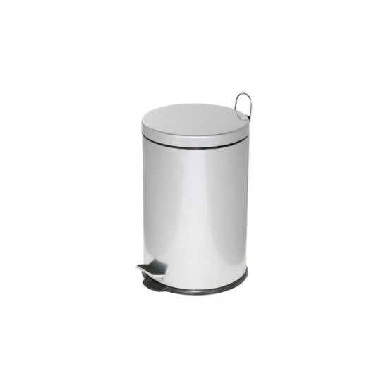 Cos Metalic Cu Pedala Si Capac, Forma Rotunda, 20 Litri, Alco - Argintiu