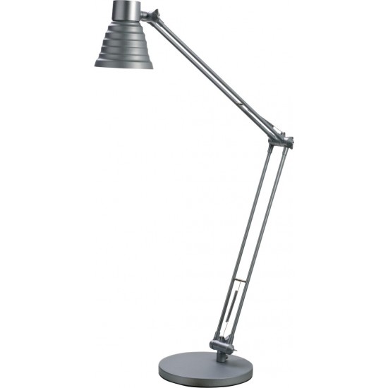 Lampa De Birou, Max.40w, Cu Brat Dublu Articulat, Alco - Argintiu