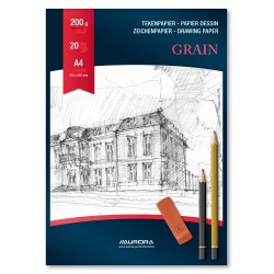 Bloc Desen A4, 20 File - 200g/mp, Aurora Grain - Carton Alb