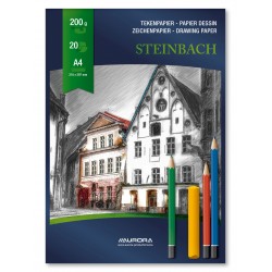 Bloc Desen A4, 20 File - 200g/mp, Aurora Steinbach - Carton Alb