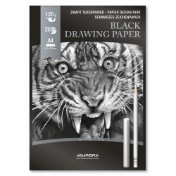Bloc Desen A4, 20 File - 120g/mp, Aurora Raphael - Hartie Neagra