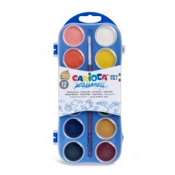 Acuarele Lavabile, 12 Culori/cutie + 1 Pensula, Carioca Aquarell