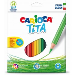 Creioane Colorate Carioca Tita, Hexagonale, Flexibile, 24 Culori/cutie Creioane Colorate Carioca Tita, Hexagonale, Flexibile, 24 Culori/cutie