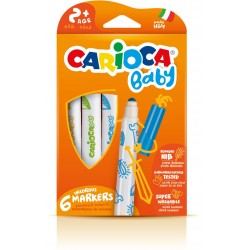 Carioca Super Lavabila, Varf Rotunjit Special, 6 Culori/cutie, Carioca Baby 2+ Carioca Super Lavabila, Varf Rotunjit Special, 6 Culori/cutie, Carioca Baby 2+