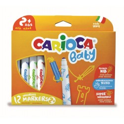 Carioca Super Lavabila, Varf Rotunjit Special, 12 Culori/cutie, Carioca Baby 2+ Carioca Super Lavabila, Varf Rotunjit Special, 12 Culori/cutie, Carioca Baby 2+