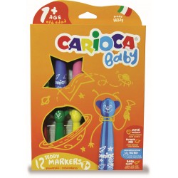 Carioca Super Lavabila, Varf Rotunjit Special, 12 Culori/cutie, Carioca Baby Teddy 1+ Carioca Super Lavabila, Varf Rotunjit Special, 12 Culori/cutie, Carioca Baby Teddy 1+