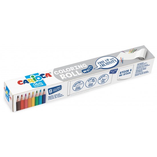 Carioca Coloring Roll, 30 X 198 Cm/rola, Hartie Autoadeziva - White