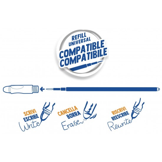 Rezerve Pix Erasable, 3 Buc/blister, Carioca Oops - Albastre