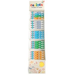 Display Carioca Coloring Roll, 30 X 198 Cm/rola, Hartie Autoadeziva - 12 X 4 Modele Asortate