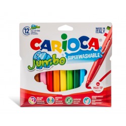 Carioca Super Lavabila, Varf Gros - 6mm, 12 Culori/cutie, Carioca Jumbo Carioca Super Lavabila, Varf Gros - 6mm, 12 Culori/cutie, Carioca Jumbo