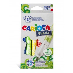 Carioca Pentru Textile, Varf Gros - 6mm, 6 Culori/cutie, Carioca Fabric Carioca Pentru Textile, Varf Gros - 6mm, 6 Culori/cutie, Carioca Fabric