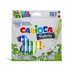 Carioca Pentru Textile, Varf Gros - 6mm, 12 Culori/cutie, Carioca Fabric Carioca Pentru Textile, Varf Gros - 6mm, 12 Culori/cutie, Carioca Fabric