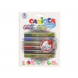 Lipici Glitter, Lavabil, 6 Culori/blister, Carioca Glitter Glue Mix Lipici Glitter, Lavabil, 6 Culori/blister, Carioca Glitter Glue Mix