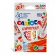 Set 6 Markere Lavabile, Cu 6 Stampile Diverse Forme, Cutie Carton, Carioca Stamperello