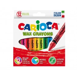 Creioane Cerate, Rotunde, Lavabile, D- 8mm, 12 Culori/cutie, Carioca Wax Crayons Creioane Cerate, Rotunde, Lavabile, D- 8mm, 12 Culori/cutie, Carioca Wax Crayons