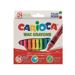 Creioane Cerate, Rotunde, Lavabile, D- 8mm, 24 Culori/cutie, Carioca Wax Crayons Creioane Cerate, Rotunde, Lavabile, D- 8mm, 24 Culori/cutie, Carioca Wax Crayons