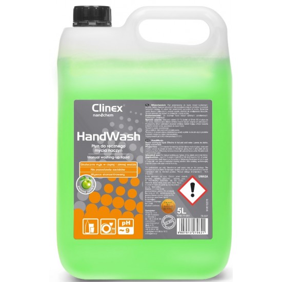 Clinex Hand Wash, 5 Litri, Detergent Lichid Pentru Degresarea Vaselor - Cu Miros De Mar