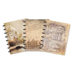 Caiet A4, 72 File - 90g/mp, Coperta Pp - Carti Postale, Aurora Adoc Crea Collection - Dictando