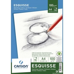 Bloc Desen A3, 50 File - 100 G/mp, Cu Spirala, Pentru Schite Creion, Canson Esquisse
