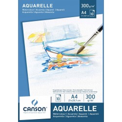 Bloc Desen A4, 10 File - 300 G/mp, Pentru Acuarele, Canson Aquarelle