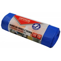 Saci Menaj Premium 35l, Cu Snur, 48 X 56cm, 17 Microni, 15buc/rola, Office Products - Albastri Saci Menaj Premium 35l, Cu Snur, 48 X 56cm, 17 Microni, 15buc/rola, Office Products - Albastri