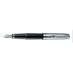 Stilou De Lux Diplomat Excellence A - Guilloch Chrome Black - Penita Otel Inoxidabil