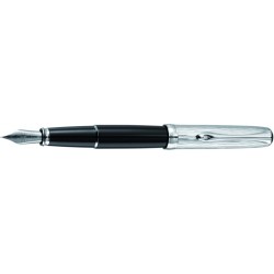 Stilou De Lux Diplomat Excellence A - Carya Chrome Black - Penita Otel Inoxidabil