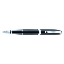 Stilou De Lux Diplomat Excellence A - Venezia Deep Black Matt Chrome - Penita Otel Inoxidabil