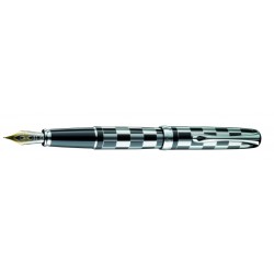 Stilou De Lux Diplomat Excellence - Rome Black Chrome - Penita Aurita 14kt