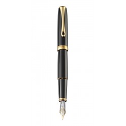 Diplomat Excellence A - Black Lacquer Gold - Stilou Cu Penita M, Din Otel Inoxidabil
