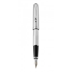 Diplomat Excellence A2 - Guilloche Stripes Chrome - Stilou Cu Penita M, Din Otel Inoxidabil