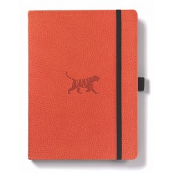 Caiet Cu Elastic, A5+, 96 File-100g/mp-cream, Coperti Rigide Orange, Dingbats Tiger - Cu Puncte