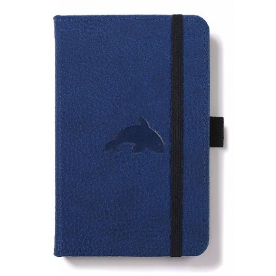 Caiet Cu Elastic, A6, 96 File-100g/mp-cream, Coperti Rigide Albastre, Dingbats Whale - Dictando
