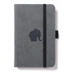 Caiet Cu Elastic, A6, 96 File-100g/mp-cream, Coperti Rigide Gri, Dingbats Elephant - Dictando