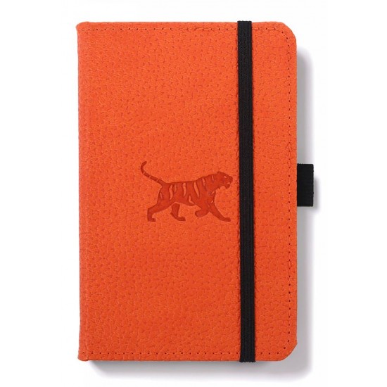 Caiet Cu Elastic, A6, 96 File-100g/mp-cream, Coperti Rigide Orange, Dingbats Tiger - Matematica