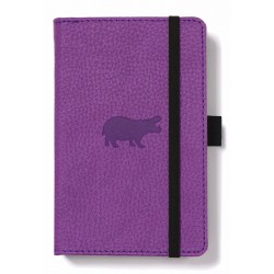 Caiet Cu Elastic, A6, 96 File-100g/mp-cream, Coperti Rigide Violet, Dingbats Hippo - Matematica