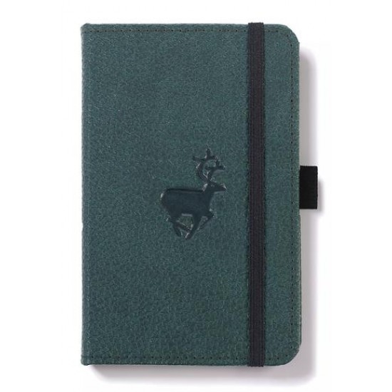 Caiet Cu Elastic, A6, 96 File-100g/mp-cream, Coperti Rigide Verzi, Dingbats Deer - Cu Puncte